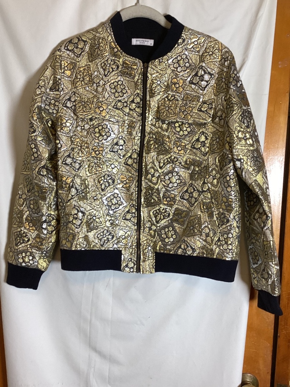 Equipment metallic printed bomber jacket SZ XS # holiday # party